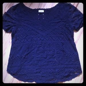 Boho embroidered mesh top